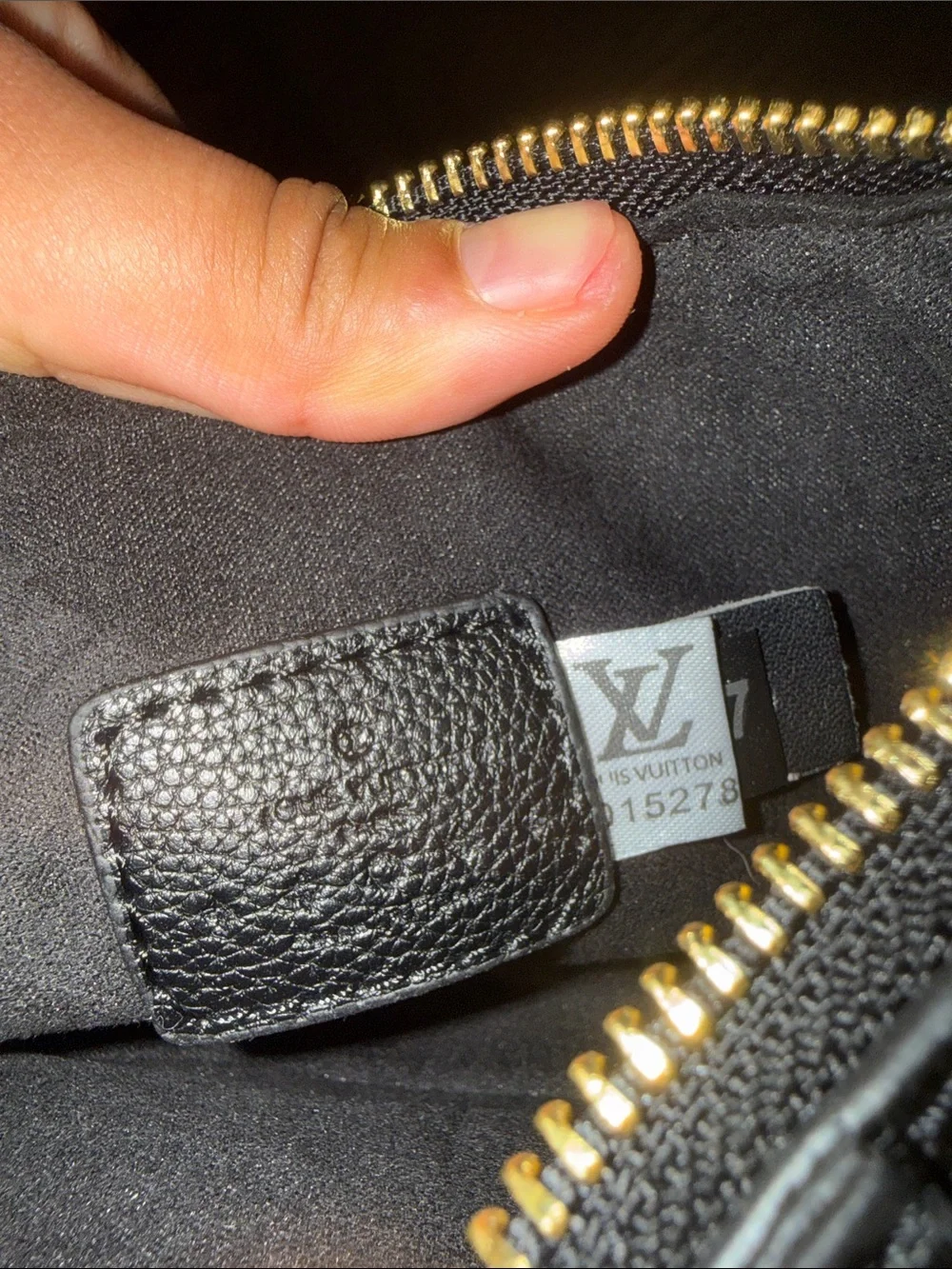Louis Vuitton Black Monogram Embossed Shoulder Bag with Gold Hardware